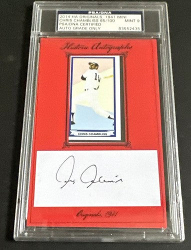 2014 Historic Autographs Chris Chambliss Yankees 1976 Hr Mint Auto /100 Psa 9 Mt