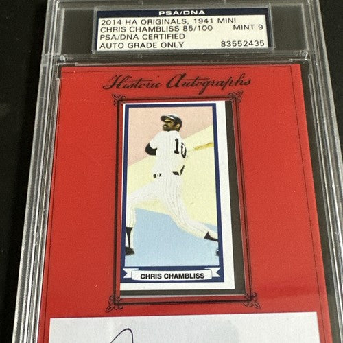 2014 Historic Autographs Chris Chambliss Yankees 1976 Hr Mint Auto /100 Psa 9 Mt