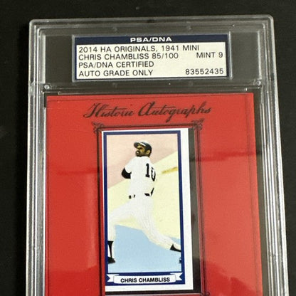 2014 Historic Autographs Chris Chambliss Yankees 1976 Hr Mint Auto /100 Psa 9 Mt