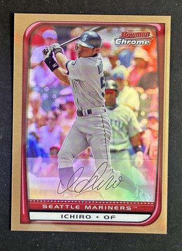 2008 Bowman Chrome Baseball ICHIRO #176 GOLD REFRACTOR 15/50 Mint Mariners