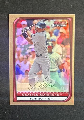 2008 Bowman Chrome Baseball ICHIRO #176 GOLD REFRACTOR 15/50 Mint Mariners