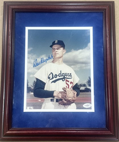 Don Drysdale Signed Rookie 8x10 Framed Photo Suede Brooklyn Dodgers Hof Auto JSA