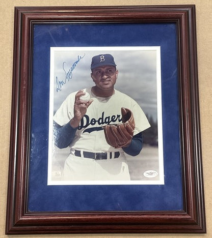 DON NEWCOMBE Signed 8x10 Photo Framed Brooklyn Dodgers 1956 Cy Young MVP Jsa Coa