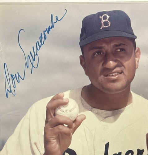 DON NEWCOMBE Signed 8x10 Photo Framed Brooklyn Dodgers 1956 Cy Young MVP Jsa Coa