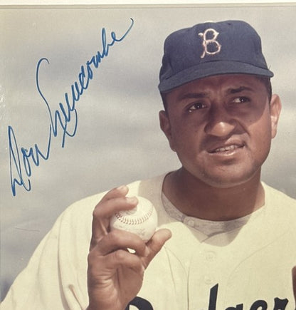 DON NEWCOMBE Signed 8x10 Photo Framed Brooklyn Dodgers 1956 Cy Young MVP Jsa Coa