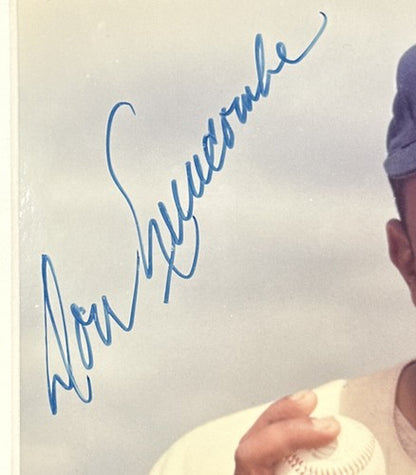 DON NEWCOMBE Signed 8x10 Photo Framed Brooklyn Dodgers 1956 Cy Young MVP Jsa Coa