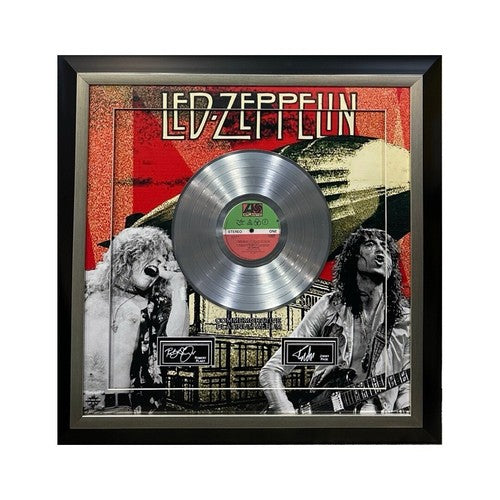 Led Zeppelin 3D Platinum Album Framed Photo Facsimile Auto Jimmy Page Rob Plant