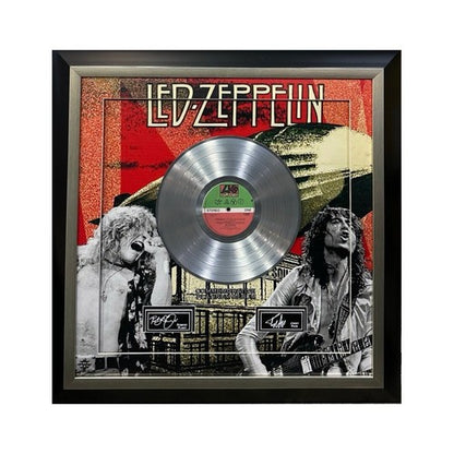 Led Zeppelin 3D Platinum Album Framed Photo Facsimile Auto Jimmy Page Rob Plant
