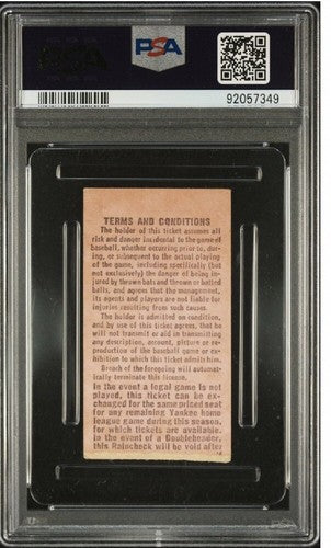 Thurman Munson 1st Game After Death Retire Jersey #15 TICKET STUB 8/3/1979 Psa