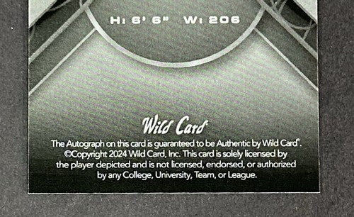Nico Iamaleava 2024 Wild Card Mania American 1/3 Mint Auto RC Rookie Tennessee