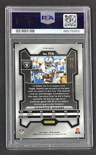 2023 Prizm Davante Adams Gold Shimmer /10 PSA 10 Gem Mint Card Raiders Jets Rare
