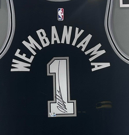 Victor Wembanyama Signed Framed Spurs Jersey Rookie Auto 2023 ROY Fanatics COA
