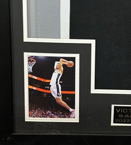 Victor Wembanyama Signed Framed Spurs Jersey Rookie Auto 2023 ROY Fanatics COA