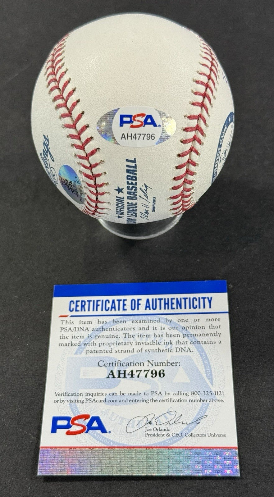 Don Larsen Yankees Signed 1956 WS Perfect Game Logo Mlb Baseball Pg Auto  PSA