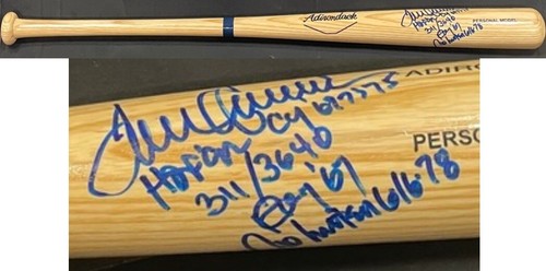 Tom Seaver Signed  Pro Bat Mets 5 Stat HOF Cy Young Roy 311 Wins Auto BAS Coa