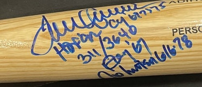 Tom Seaver Signed  Pro Bat Mets 5 Stat HOF Cy Young Roy 311 Wins Auto BAS Coa