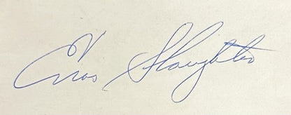 Enos Slaughter Signed Cut Auto w/ Type 1 Original 3x5 Photo 1959 Cardinals HOF