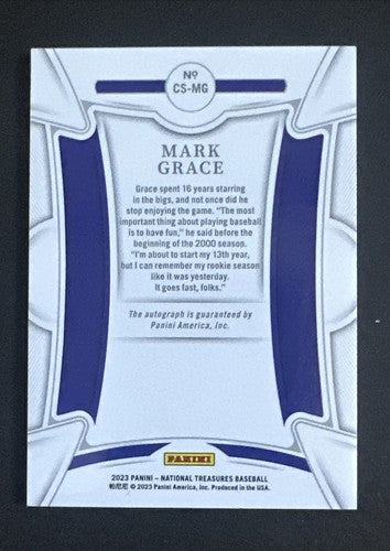 2023 PANINI NATIONAL TREASURES MARK GRACE CENTURY SIGNATURES Mint Auto 10/10