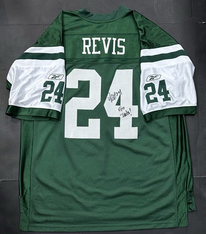Darrell’s Revis Signed Vintage Reebok Jets Jersey Go Jets Auto HOF COA Size XL
