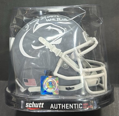 Lenny Moore Signed Schutt Penn State Gray Mini Helmet We Are Autograph JSA HOF