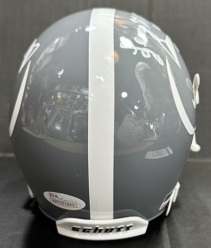 Lenny Moore Signed Schutt Penn State Gray Mini Helmet We Are Autograph JSA HOF