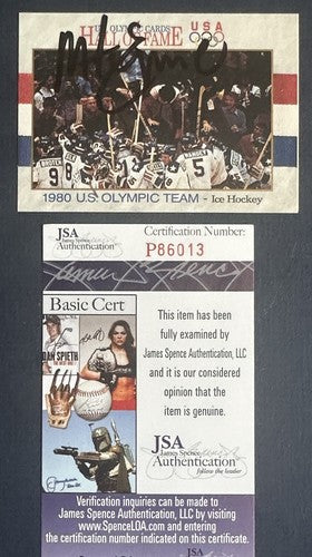 Mike Eruzione Signed 1991 Impel #71 1980 Usa Olympic Hockey Team Mint Auto Jsa