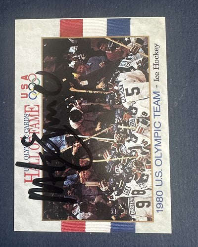 Mike Eruzione Signed 1991 Impel #71 1980 Usa Olympic Hockey Team Mint Auto Jsa