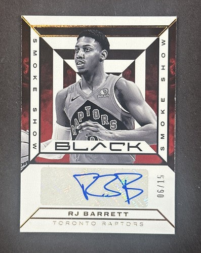 RJ Barrett 2023-24 Panini Black Smoke Show COPPER Auto Mint  /15 #SSS-RJ Raptors