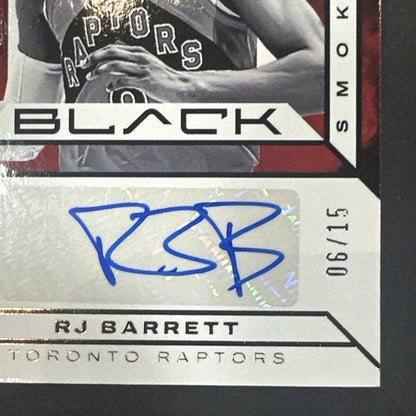 RJ Barrett 2023-24 Panini Black Smoke Show COPPER Auto Mint  /15 #SSS-RJ Raptors