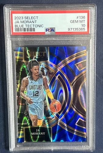 2023 PANINI SELECT BLUE TECTONIC #136 JA MORANT 69/99 Psa 10 Gem Mint Pop 1 Rare