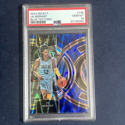 2023 PANINI SELECT BLUE TECTONIC #136 JA MORANT 69/99 Psa 10 Gem Mint Pop 1 Rare