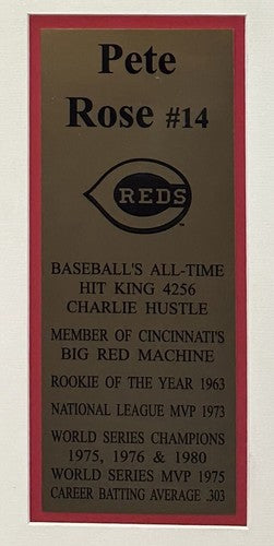 Pete Rose Signed 8x10 Framed Photo Plaque Bit King Cincinnati Reds Mint Auto COA