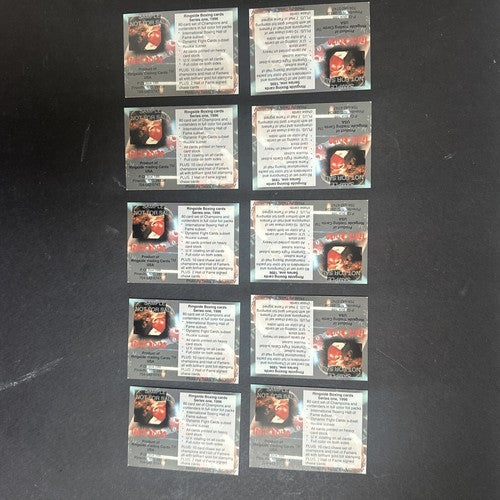 1996 RINGSIDE MIKE TYSON PROMO 10 BOXING CARD Lot Frank Bruno MINT 10 Cards