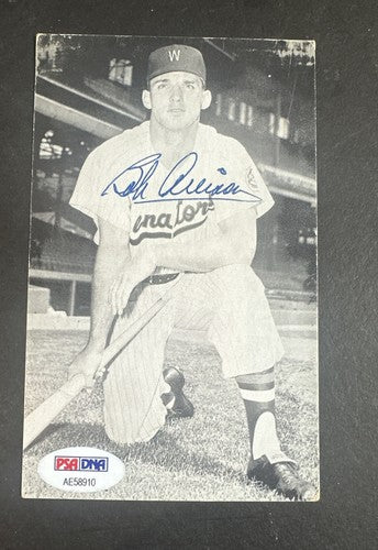BOB ALLISON Washington Senators Signed Postcard Mint Auto photo PSA Coa Twins