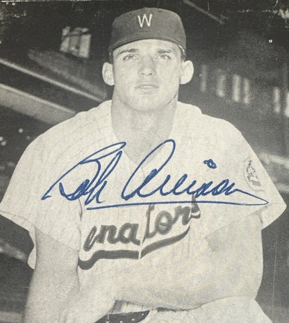 BOB ALLISON Washington Senators Signed Postcard Mint Auto photo PSA Coa Twins