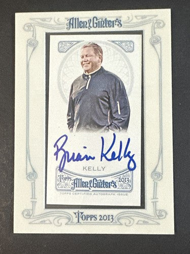 2013 Topps Allen & Ginter Brian Kelly Notre Dame Coach Mini Gem Mint Auto AGA BK