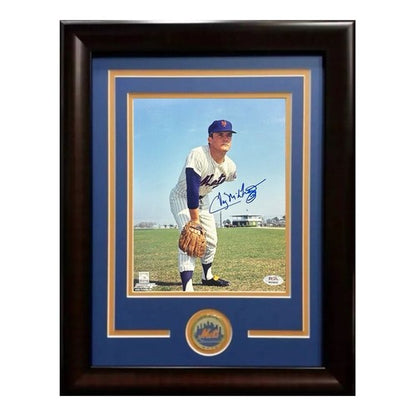 Tug McGraw Signed 8x10 Framed Vintage Photo NY Mets Mint Autograph PSA COA