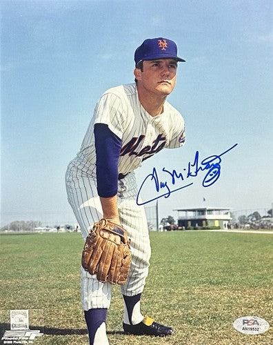 Tug McGraw Signed 8x10 Framed Vintage Photo NY Mets Mint Autograph PSA COA