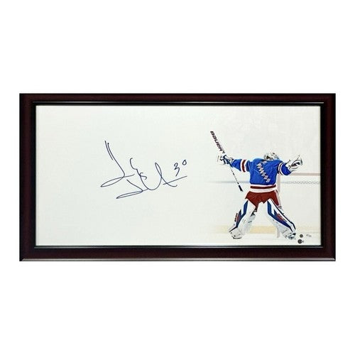 Henrik Lundqvist Signed 16x32 Framed Pano Photo Mint /30 Auto Rangers Steiner