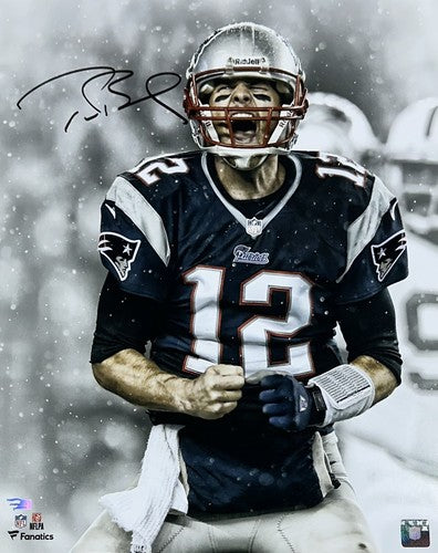 Tom Brady Signed 16x20 Scream Photo Super Bowl Framed Patriots Auto Fanatics LOA