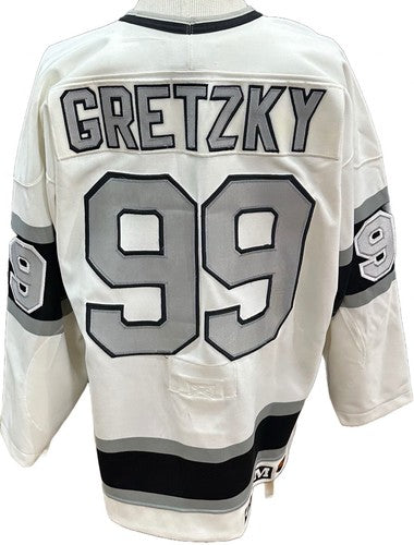 Wayne Gretzky Signed Kings Authentic CCM Jersey Auto Fight Strap Goldin Coa