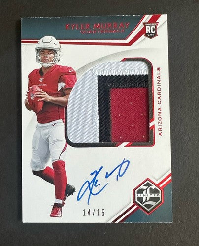 2019 Panini Limited Kyler Murray  RPA Rookie Jumbo Patch On Card AUTO  /15