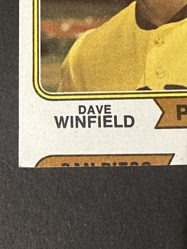 DAVE WINFIELD 1974 TOPPS #456 Rookie Error Cut Nm Beauty Padres HOF Rc