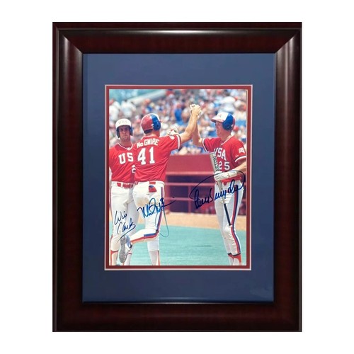 Mark McGwire Will Clark Signed 8x10 Framed Photo 1984 USA Olympics Auto PSA