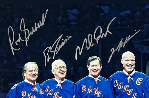 Rangers Signed Retired #s 16x20 Framed Photo 8 Auto Mark Messier Gilbert Steiner