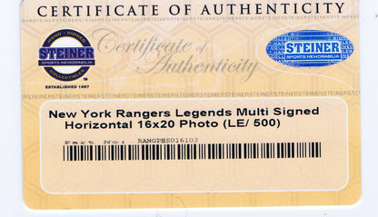 Rangers Signed Retired #s 16x20 Framed Photo 8 Auto Mark Messier Gilbert Steiner
