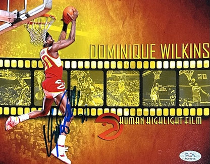 Dominique Wilkins Signed 8x10 Framed Photo Hawks PSA 10 Gem Mint Auto LOA HOF