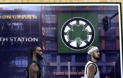 Boston Celtics 16x20 Framed Green Line Litho Photo Jason Tatum Jalen Brown White
