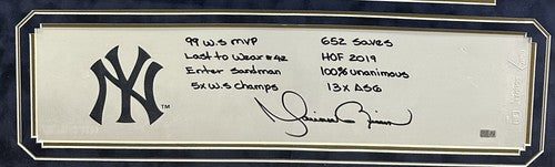 Mariano Rivera Signed Framed Photo Suede Mound Rubber HOF 8 Stat Auto Steiner