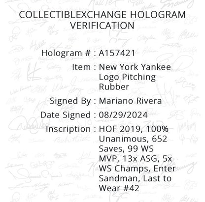 Mariano Rivera Signed Framed Photo Suede Mound Rubber HOF 8 Stat Auto Steiner